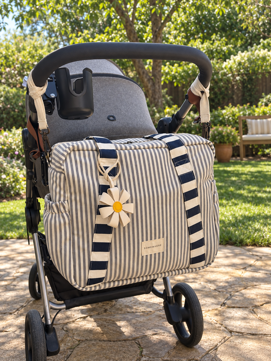 The Everywhere Bag - Navy Fine Stripes