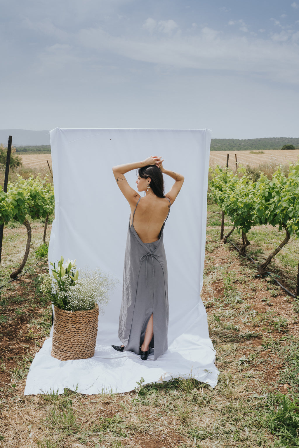 Tulip Dress - Gray light blue
