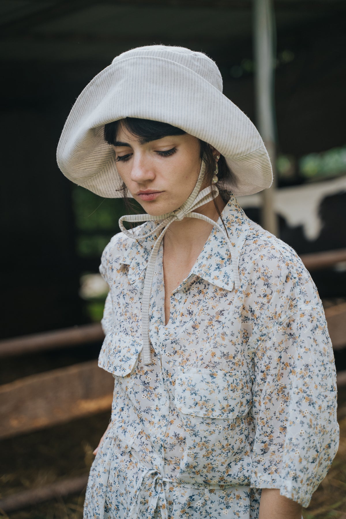 Summer Hat- Blue Stripes