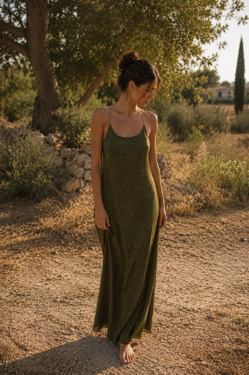 Calla Dress - Olive Green