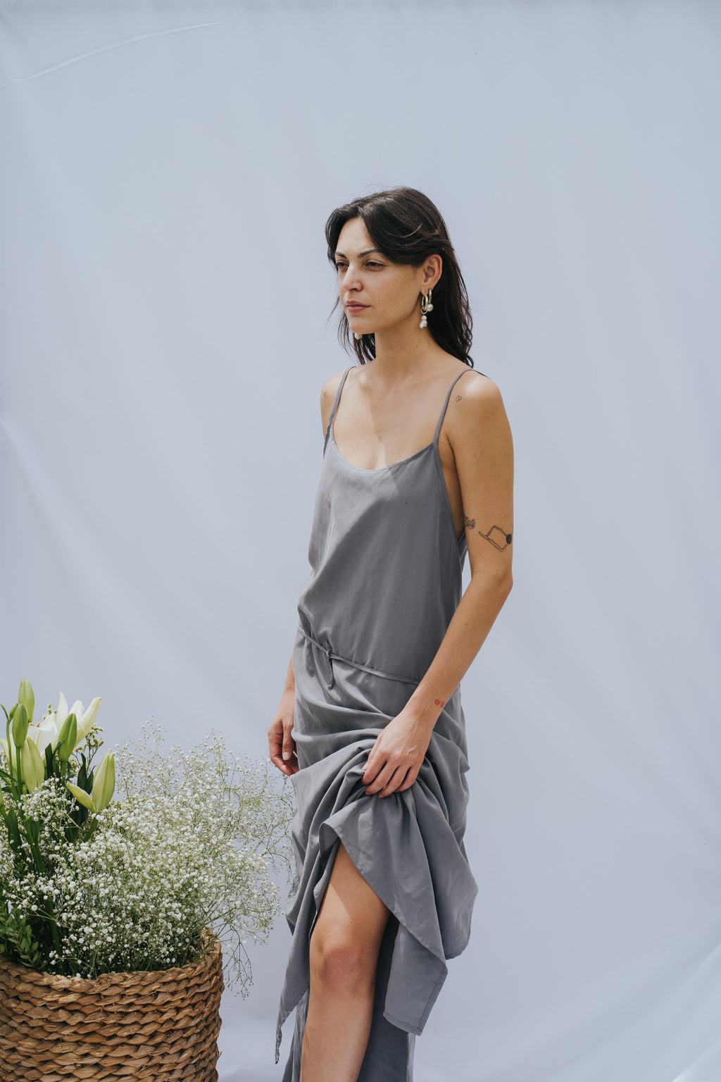 Tulip Dress - Gray light blue