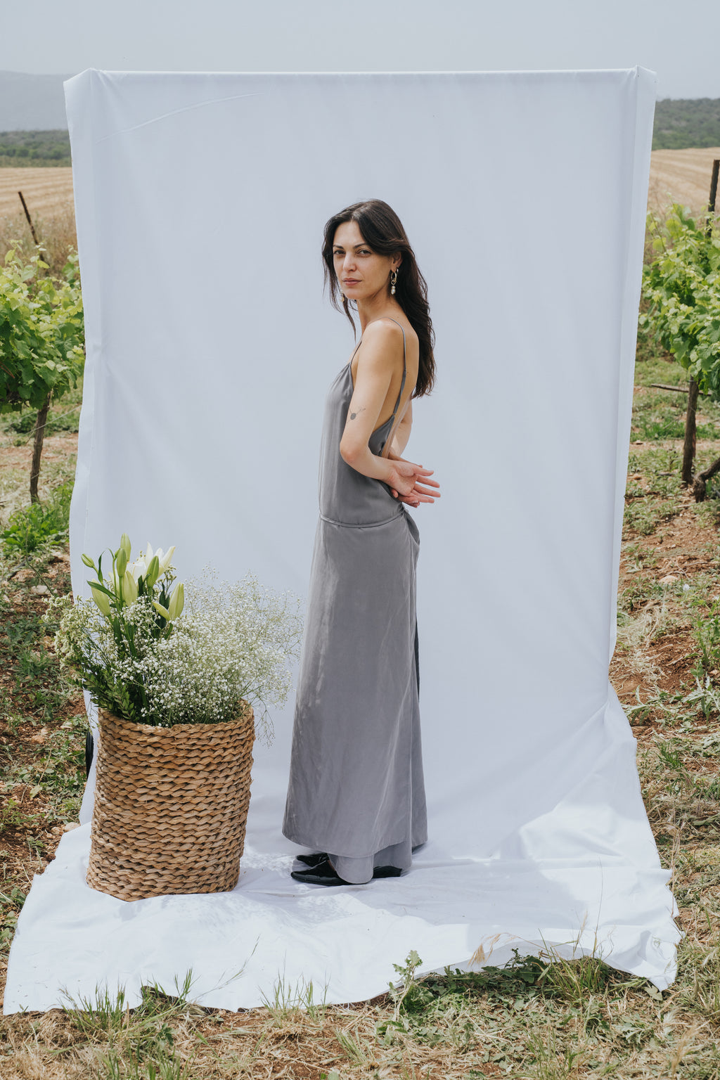 Tulip Dress - Gray light blue